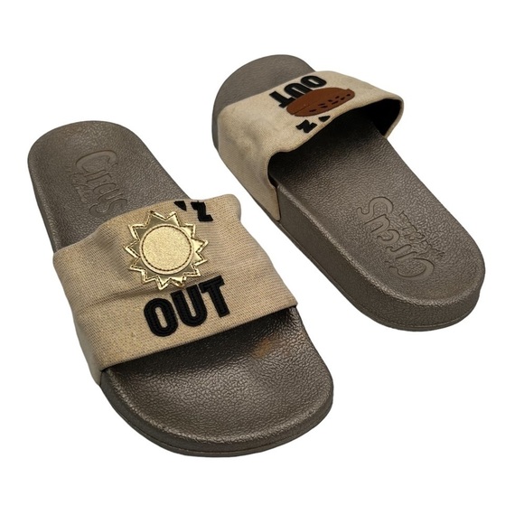 Circus By Sam Edelman Flynn Tan Sunz Out Bunz Out Slide Sandals Size 8 Women's - Picture 1 of 8